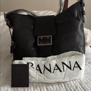 Banana Republic Black Leather Shoulder Bag
